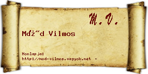 Mód Vilmos névjegykártya